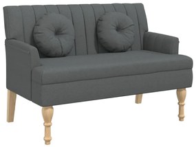 sötétszürke szövetpad párnákkal 113x64,5x75,5 cm
