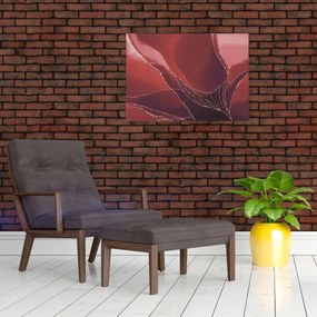 Üveg kép - Piros absztrakt virág N⁰2 (70x50 cm)