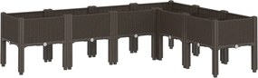 vidaXL barna PP rácsos kerti ültetőláda 160 x 120 x 42 cm