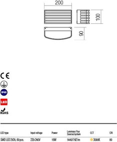 REDO 90039 SEBA Modern Kültéri Fali Lámpa LED IP54