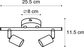 Modern fehér spotlámpa dönthető 2-lámpás - Jeany