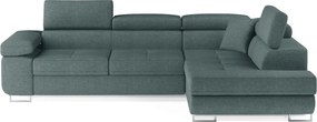 Kék kinyitható-tárolóhelyes sarokkanapé (jobb oldali-L alakú) Anton – ELTAP