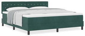 Boxspring Ágy Matrac Kék Zöld Szuper King Bársony