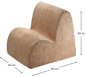 Barna kordbársony gyerek fotel Cloud – Wigiwama