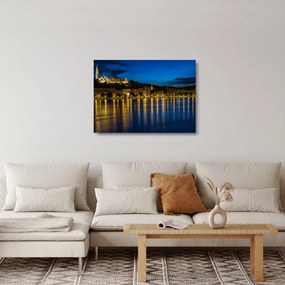 Éjszakai város képe (üvegen) (70x50 cm)
