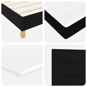 Boxspring Ágy Matrac nélkül - Fekete, 160x200 cm, Szövet
