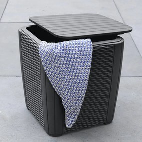 Műrattan kerti tárolóasztal 39x39 cm Luzon – Keter
