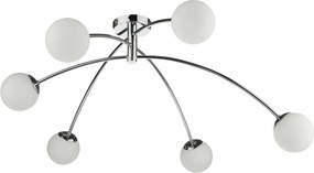 Dar Lighting modern mennyezeti lámpa puglia fehér csiszolt króm darpug6450