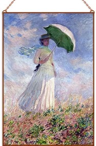 Monet - Hölgy napernyővel 3 üvegkép, falikép