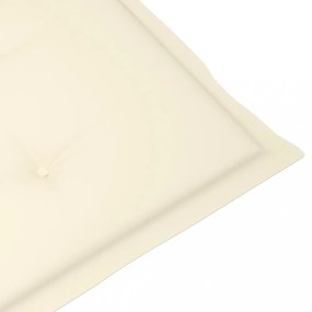 6 db krémszínű szövet magas háttámlájú székpárna 120x50x3 cm