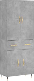 vidaXL betonszürke szerelt fa magasszekrény 69,5 x 34 x 180 cm