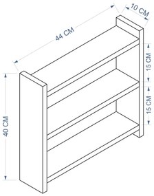 Konyhapolc COSMIC 44x10 cm antracit