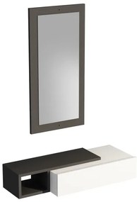 Fali polc + fali tükör VIEN fehér/antracit