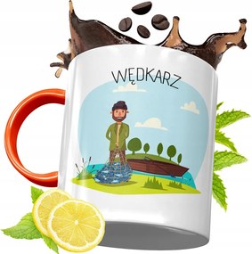 Narancssárga Bögre Horgászoknak Ajándék fényképes nyomtatással