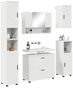 Fürdőszoba bútor szett 5 pcs Fehér 30 x 35 x 192 cm Faanyag