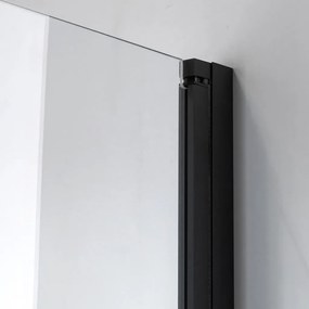 Stuxi Bari Duo Black 70x70 cm szögletes nyílóajtós zuhanykabin, 6 mm vízlepergető üveggel, matt fekete elemekkel