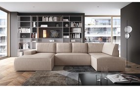 Sarokkanapé Fatime new (U) (bézs szürke + fekete). 1099232
