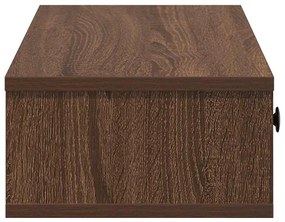 Falipolc fiókokkal barna tölgy 60x25x15 cm műszaki fa