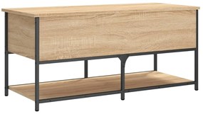 sonoma tölgy színű szerelt fa tárolópad 102x42x46 cm