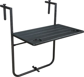 Összecsukható erkély asztal, fekete, UZOR