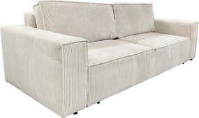 Kihúzható heverő, bézs, HARPERA BIG SOFA