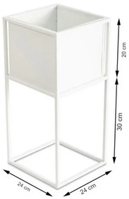 Virágállvány 50x24 cm, fehér