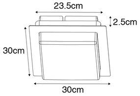 Modern mennyezeti lámpa fekete négyzet alakú LED-del IP44 - Lys