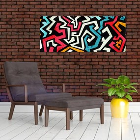 Grafikus absztrakciós kép (120x50 cm)