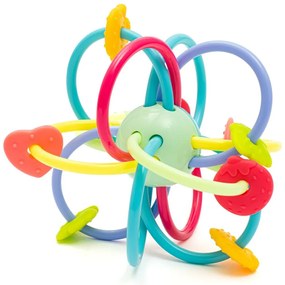 Baby Mix Szilikon-műanyag rágóka csengővel, 12 cm