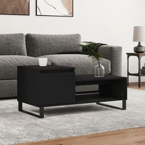 Fekete szerelt fa dohányzóasztal 100 x 50 x 45 cm