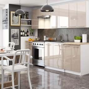 Felső konyhaszekrény Ozara W40 H720 (fehér + fényes cappuccino). Akció -20%. 1071185