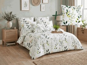 Mikroszálas ágyneműhuzat szett FLORAMA fehér + 45 x 45 cm párnahuzat INGYEN