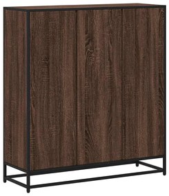 barna tölgy szerelt fa és fém könyvszekrény 97,5x33x107,5 cm