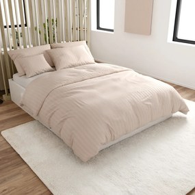 JASMINE mikroszálas ágyneműhuzat, pezsgőszínű – 2 cm-es csíkos, szállodai zsebes Ágyneműhuzat mérete: 70 x 90 cm | 140 x 200 cm