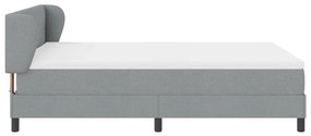 Boxspring Ágy Matrac Kivilágított Szürke 140x200 cm Szövet
