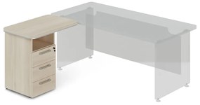 Dokkoló konténer TopOffice 90 x 55 cm, bal, világos akác