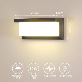 Brilagi - LED Kültéri fali lámpa BRICKY LED/12W/230V antracit IP54
