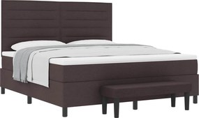 vidaXL Boxrugós ágy matracmal Sötét Barna 180 x 200 cm szövet