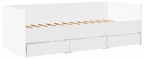 fehér kanapéágy fiókkal matrac nélkül 75x190 cm
