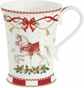 Porcelán bögre karácsonyi hintaló bögre 300ml hintaló