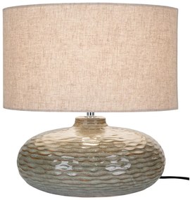 Khaki kerámia asztali lámpa textil búrával (magasság 44 cm) Oldham – House Nordic