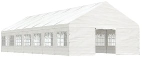 fehér polietilén pavilon tetővel 15,61 x 5,88 x 3,75 m