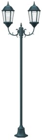 Kerti lámpa oszlop 2-lámpás E27 Zöld 220 cm Alumínium