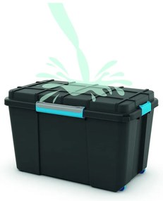 Fekete fedeles műanyag tárolódoboz 73,5x44,5x46 cm Scuba Box – KIS
