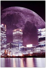 Poszterek 80x120 Lila város éjszaka