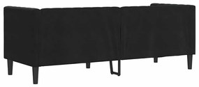 Chesterfield kanapé Argyle Fekete 194 x 74.5 x 70.5 cm Bársony
