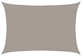 világosszürke négyszögletű HDPE napvitorla 160 g/m² 4x6 m