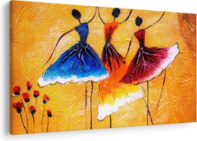 Kép - olajfestmény, balerinák (90x60 cm)