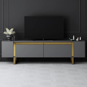 TV szekrény Yildiz - Anthracite, Gold