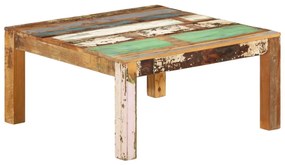 Tömör újrahasznosított fa dohányzóasztal 80 x 80 x 40 cm